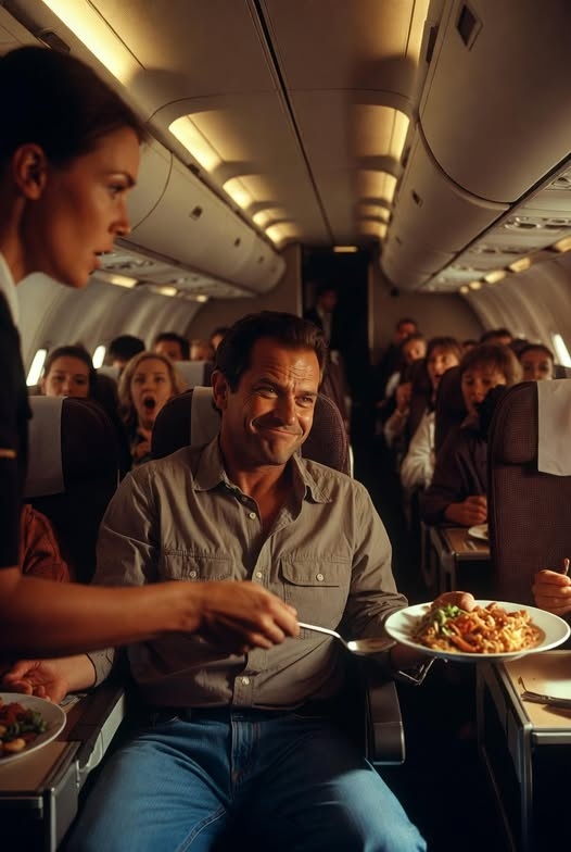 He Swiped My Airline Dinner Mid-Flight, Smirked Like It Was His Right, But Minutes Later An Unexpected Chain Of Embarrassing Events At 30,000 Feet Turned The Cabin Silent And Left Crew And Passengers Staring, Wondering What I’d Do Next And How Far Consequences Might Go Before Anyone Could Pretend Nothing