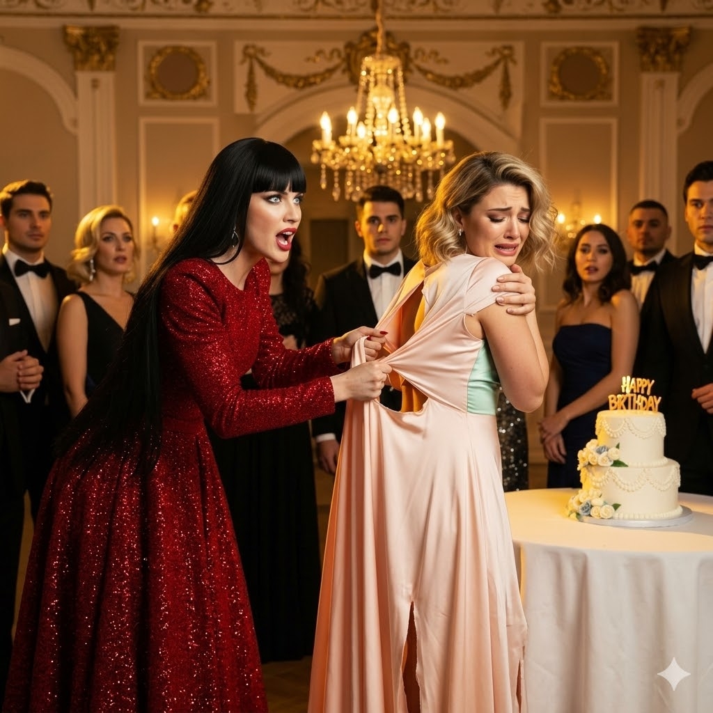 At Her Birthday Party, His Cruel Ex Tried to Tear the Billionaire’s Wife’s Dress — But What He D