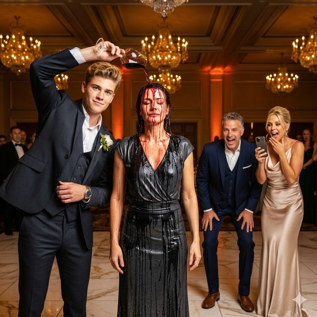 Rich Boy Poured Wine on a CEO Woman — His Parents Laughed… Until She Canceled Their $500M Deal