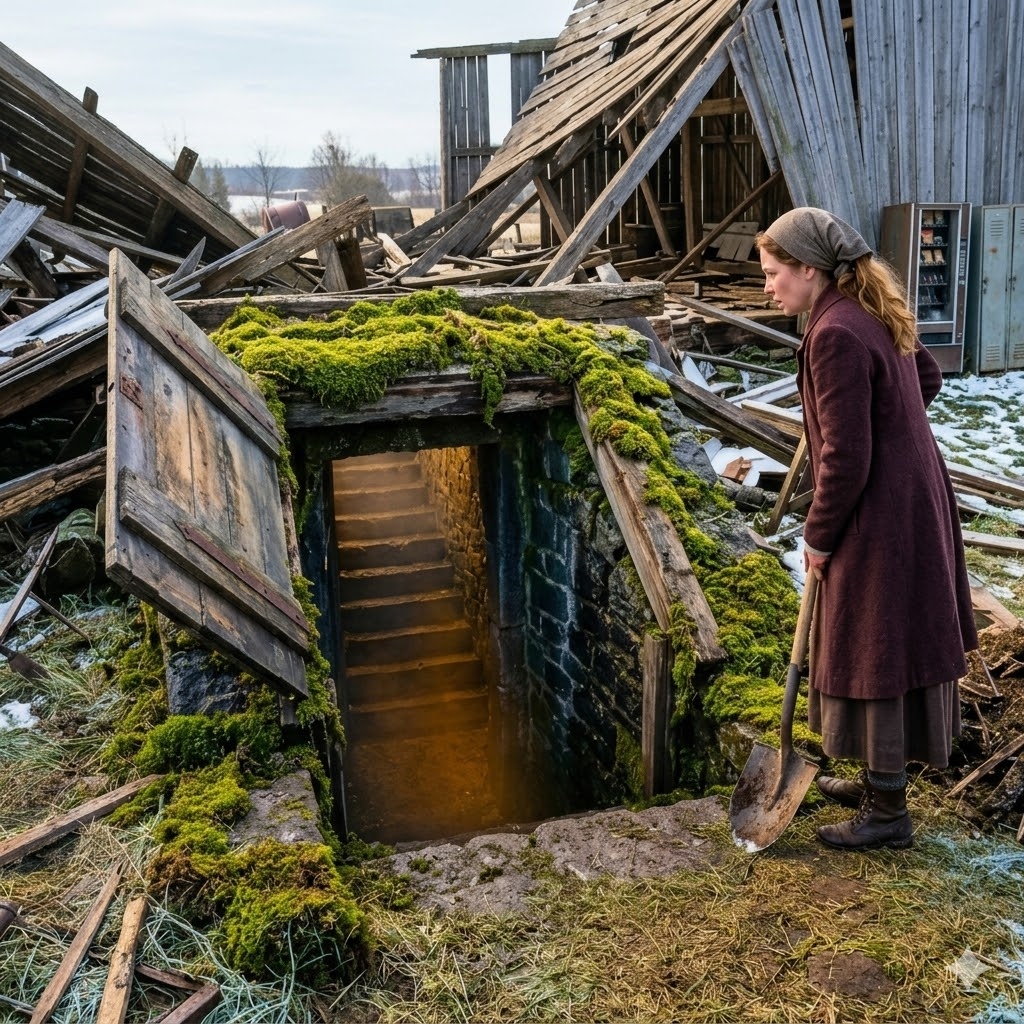 Her Late Husband Left Her a Collapsed Barn — When She Cleared the Rubble, She Found Something Below