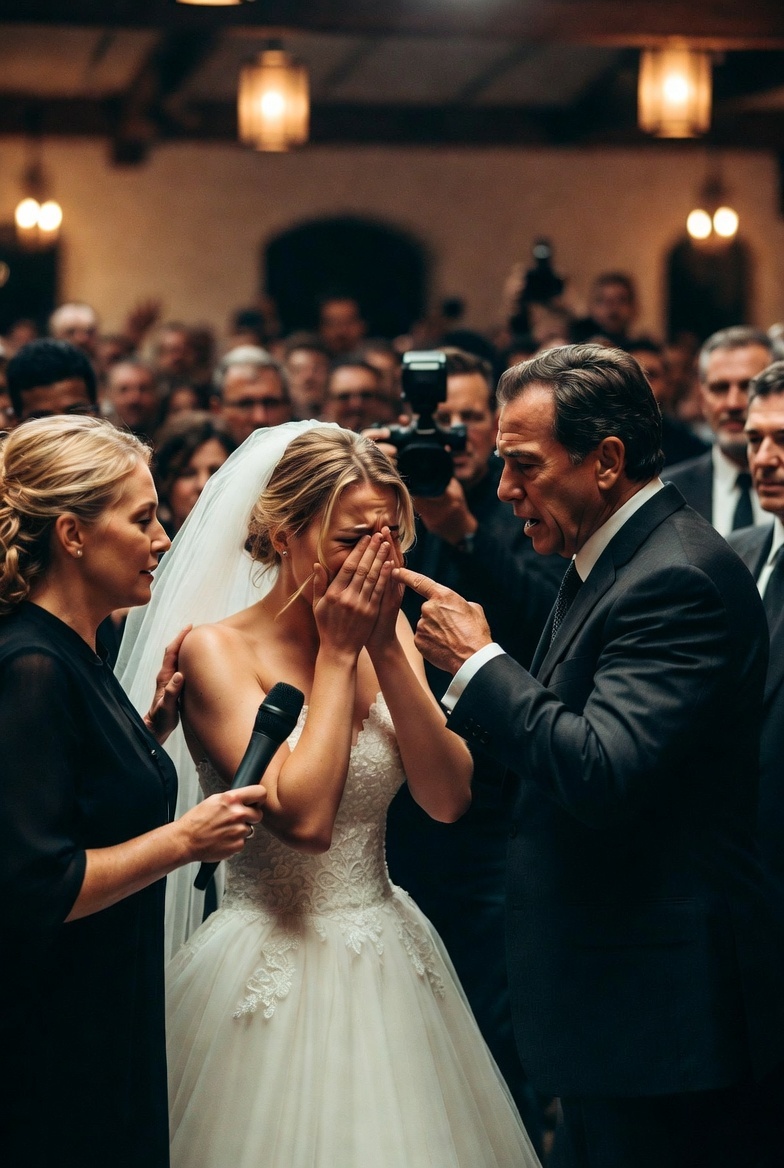 On my wedding day, my father-in-law rose at the reception and declared coldly, “This apartment will be ours—our son’s. The daughter-in-law must simply serve her husband.” The room froze in silence. Then my mother, quiet all evening, stood up and said evenly, “It’s my turn.” Her next sentence crushed him, and the entire hall held its breath…