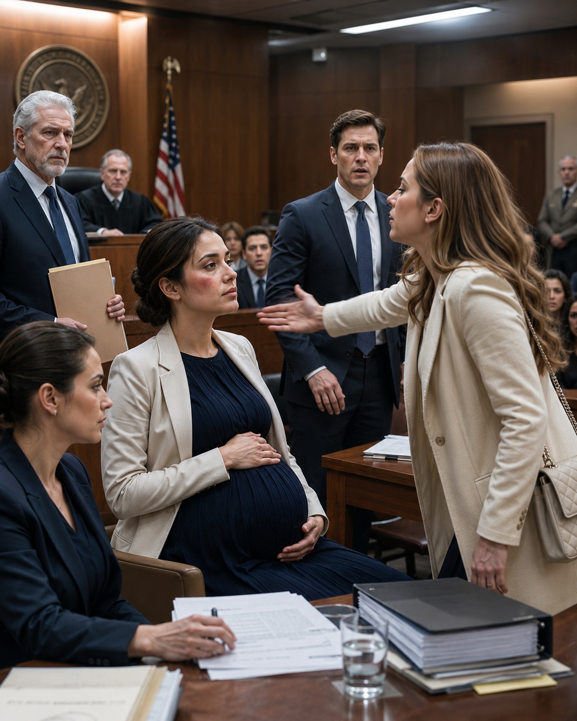 Nine Months Pregnant at Divorce Court… Then My Husband’s Mistress Slapped Me