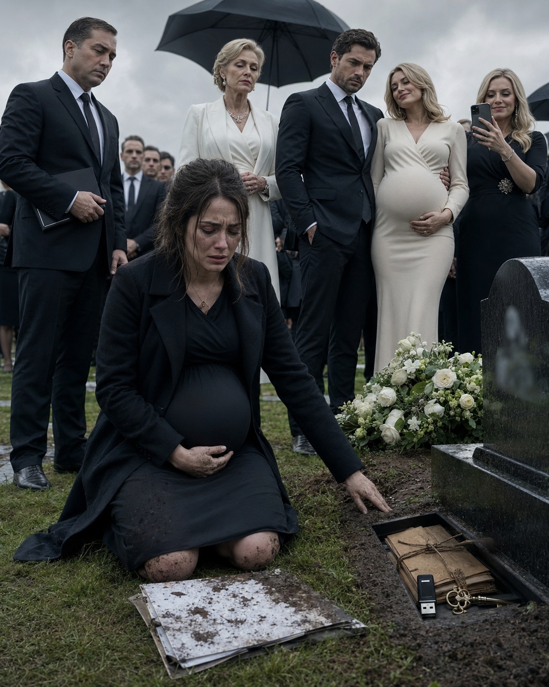 Seven Months Pregnant, She Was Served Divorce Papers Beside Her Father’s Grave While His Mistress Laughed—But The Evidence Her Dying Father Left Behind Would Turn One Billionaire’s Empire Into A Federal Crime Scene