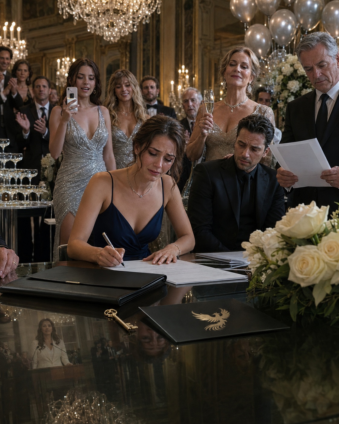 They Threw A Champagne Party While I Signed My Divorce Papers And Called Me A Parasite In Front Of Their Friends—But Forty-Eight Hours Later, The Father They Thought Had Abandoned Me Left Me The Power To Buy Their Debt, Their Mansion, And Their Entire Name