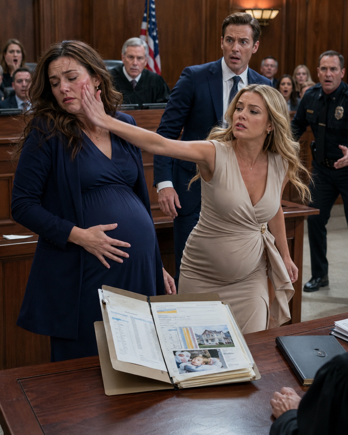 My Husband’s Mistress Slapped Me In Divorce Court While I Was 9 Months Pregnant—Then a Sealed Folder Exposed My Husband’s $2 Million Lie and Destroyed His Custody Trap…