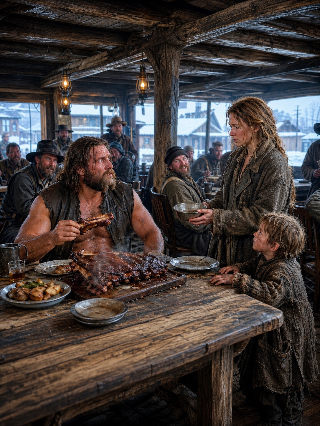 Mountain Man Heard “May We Have Your Leftovers” At Dinner, Then He Saw the Eyes That Broke Him