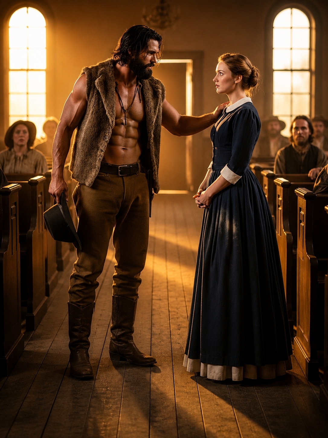 When The New Schoolteacher Was Mocked For Speaking Three Languages In A Wyoming Church, The Mountain Man Everyone Feared Stood Up For Her—But Only After A Forged Petition, A Broken Trail, And One Desperate Ride Through Snow Revealed Who Had Been Underestimating Whom All Along