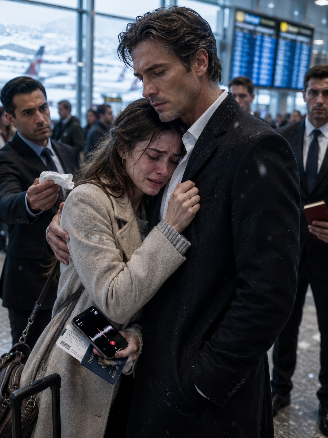 “Just Hug Me for a Second”  The Stranger She Hugged While Crying In JFK Airport Turned Out To Be The Billionaire Buying Her Dead Father’s Company — But The Box Hidden In His Old Studio Proved Everyone Had Underestimated The Daughter They Tried To Keep Outside The Door