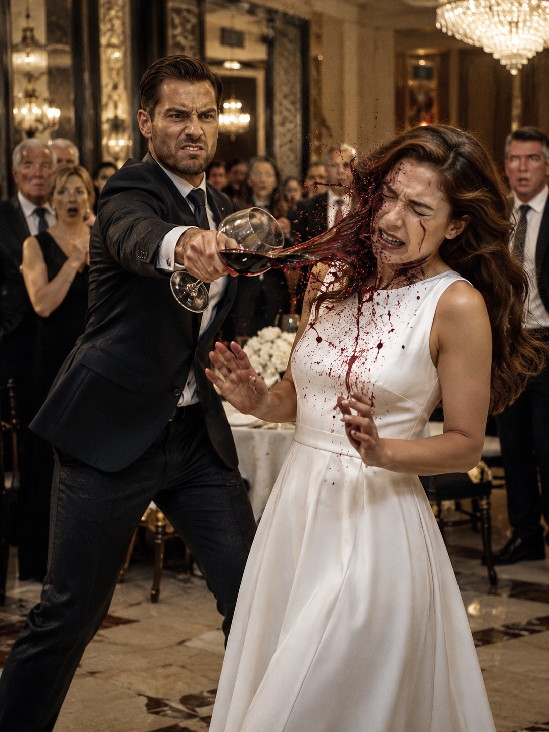 At My Cousin’s Luxury Garden Wedding, a Drunk Millionaire Drenched Me in Red Wine and Called Me Pathetic in Front of Everyone—Then My Quiet, Overworked Husband Walked Back Across the Lawn, Broke the Silence With One Terrifying Move, and Exposed a Truth That Brought the Entire Reception to Its Knees