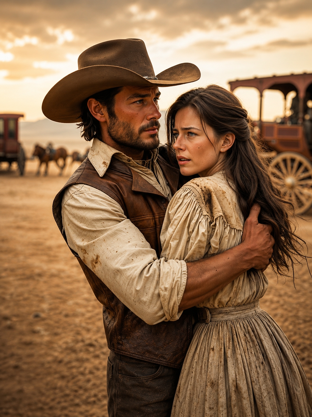 “No One Will Hurt You Again” – The Day a Stagecoach Threw a Beaten Woman Into the Dust Outside Redemption Springs, No One Expected the Quiet Rancher Who Lifted Her From the Road to Face the Men Hunting Her, Shatter Their Power, and Turn the Brutal End of One Life Into the Fierce Beginning of Another