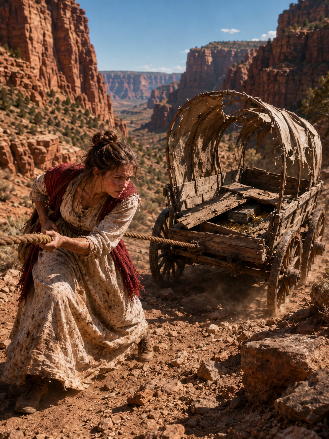 They Mocked Her for Hauling an Abandoned Wagon Out of the Canyon—She Cracked Open the False Bottom Hearthstone Stories